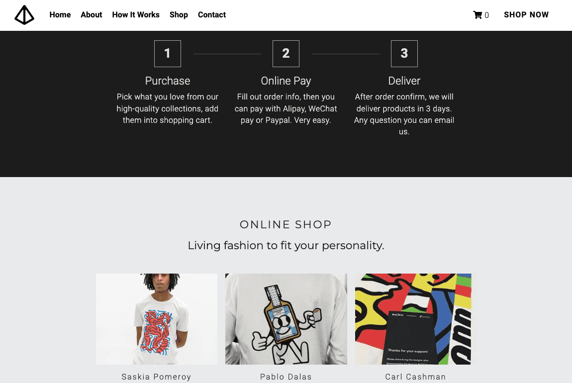 Plantilla Glow de Strikingly