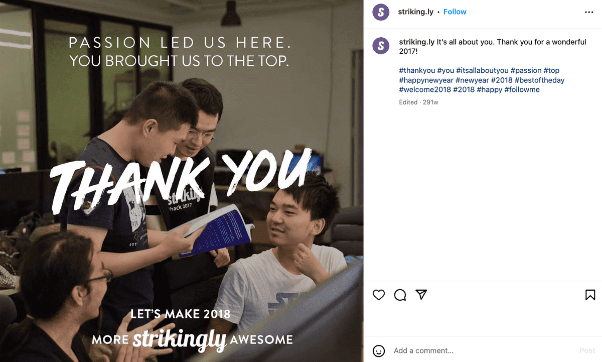 Strikingly Instagram Post