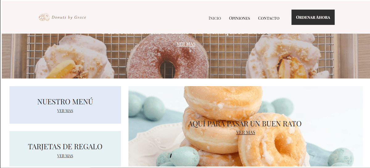 Plantilla de Donuts by Grace de Strikingly