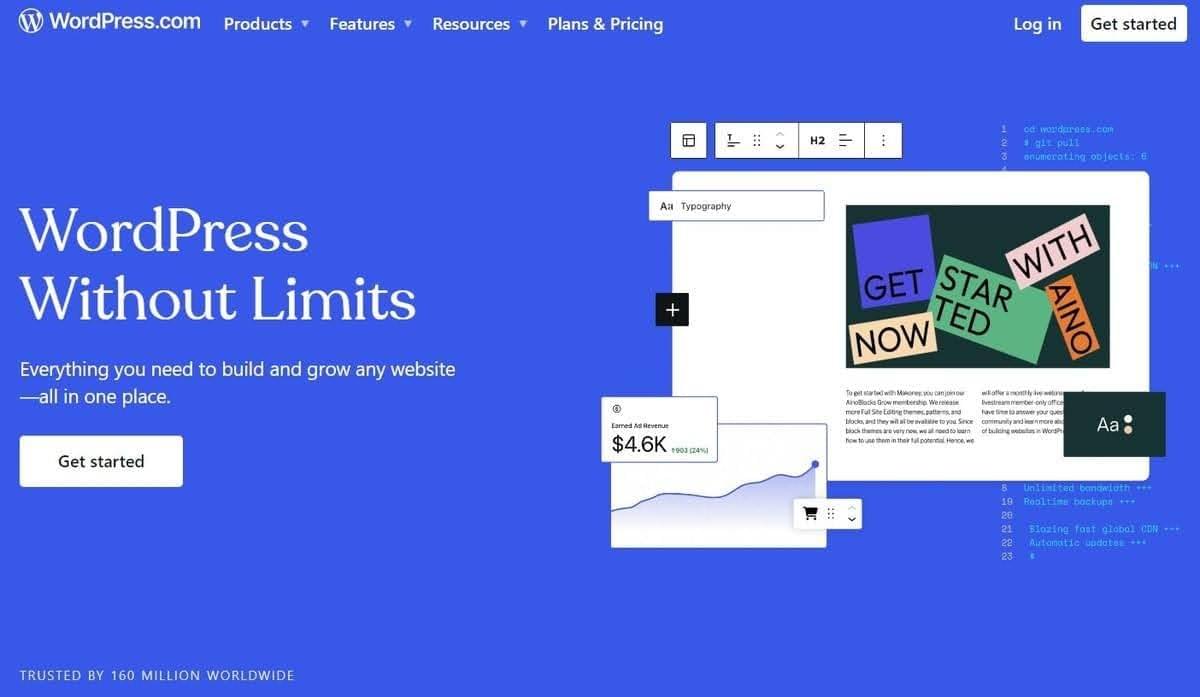 Página de destino de WordPress