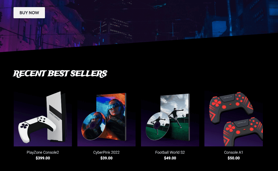 Templat CyberGame dari Strikerly