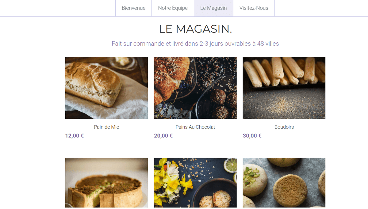 Modèle de magasin minimaliste