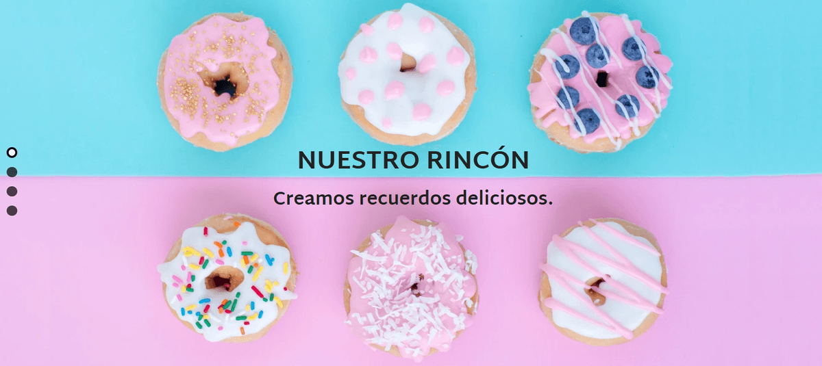 Plantilla para esquinas de pastelería de Strikingly