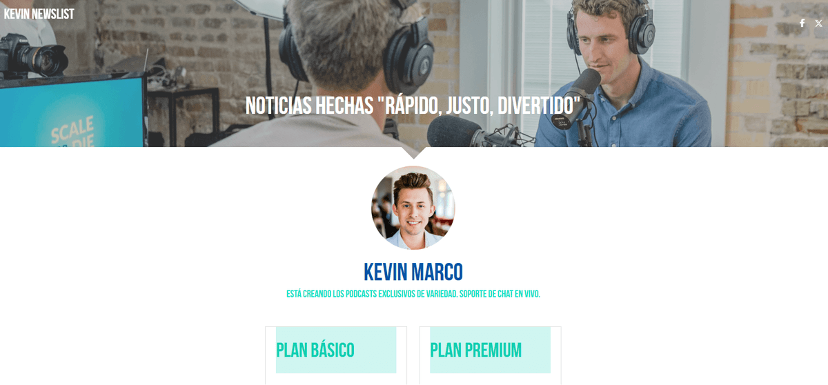 Plantilla de podcast de Strikingly