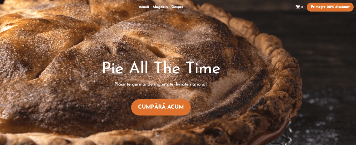 Șablon Pie All Time de la Strikingly