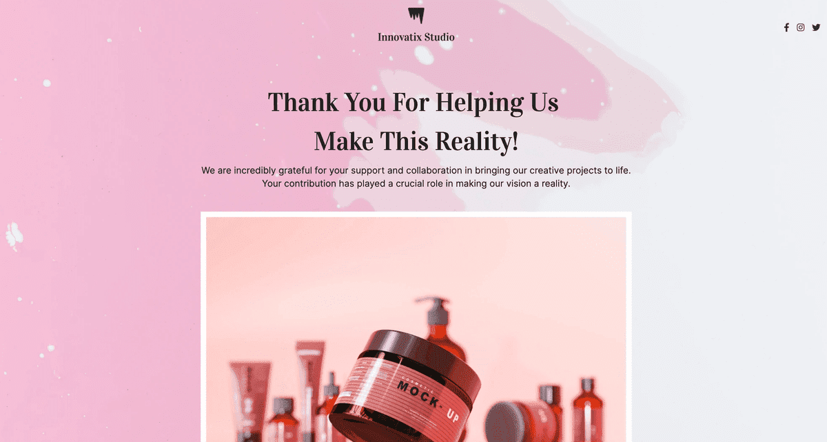 Šablona vstupní stránky Innovatix Studio od Strikingly