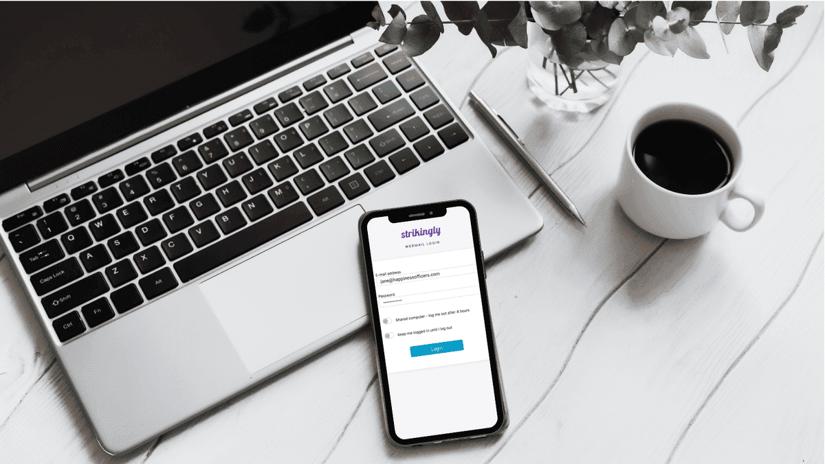 Página de inicio de sesión de Strikingly Webmail