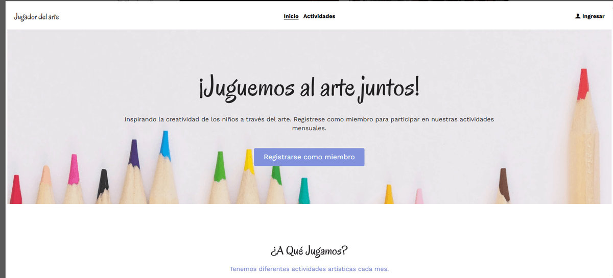 Plantilla de reproductor de arte de Strikingly