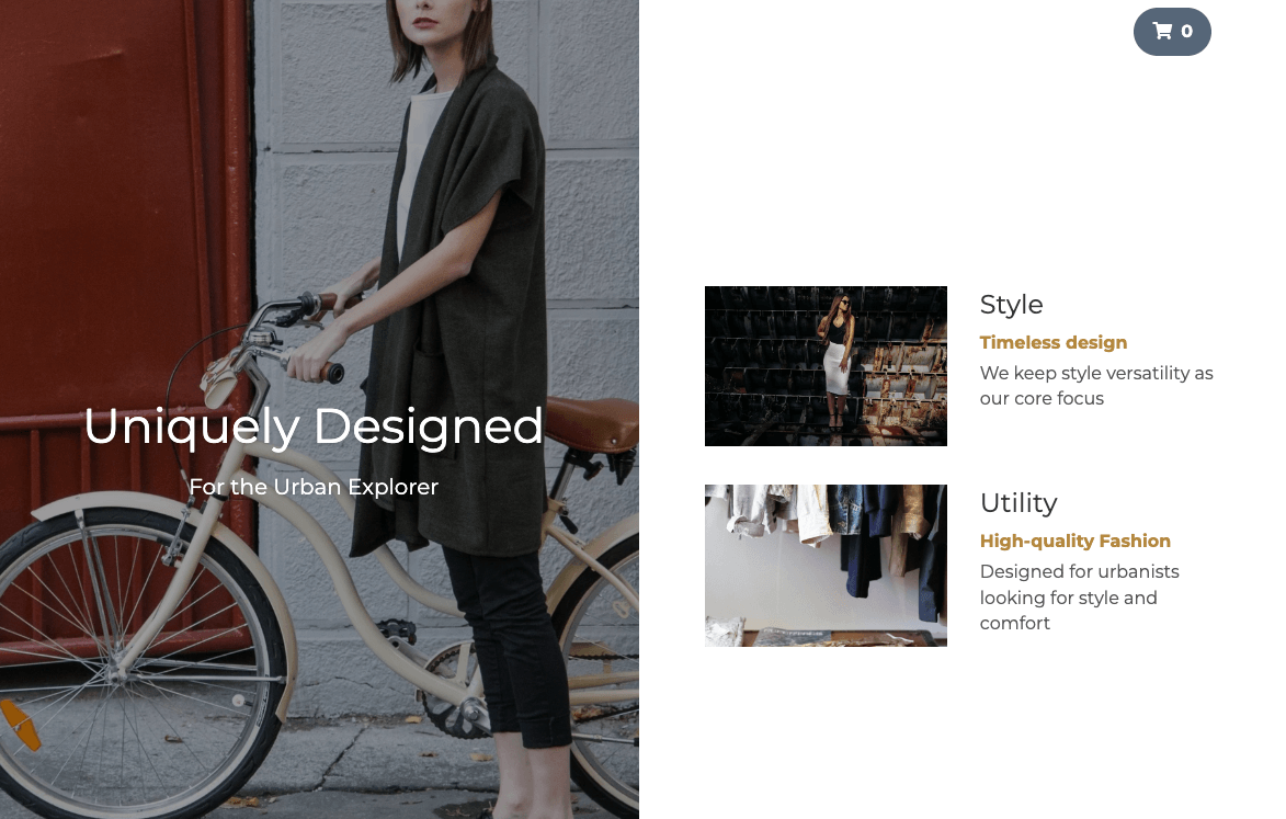 Jual Produk Label Putih dengan Template Toko Perspektif dari Strikingly