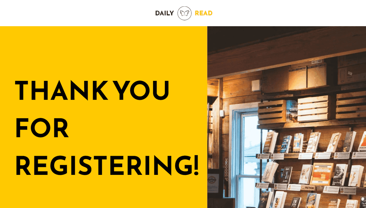 Plantilla de lectura diaria de Strikingly