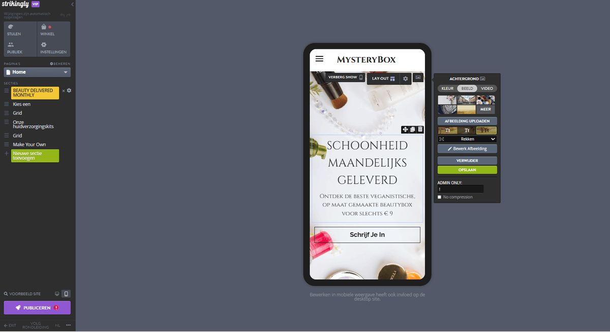 Opvallende mobiele editor