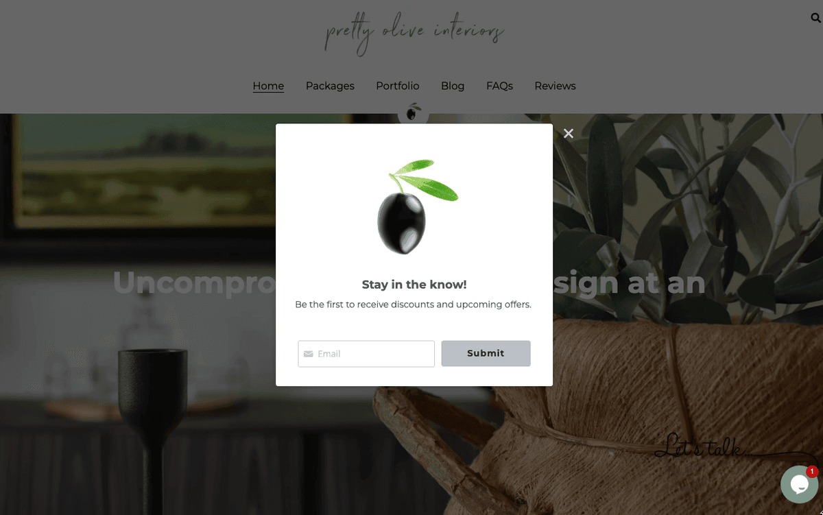 Jolie Olive Pop Up