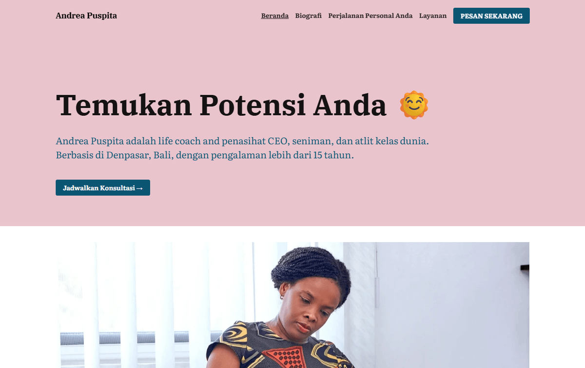 Templat Andrea dari Strikerly