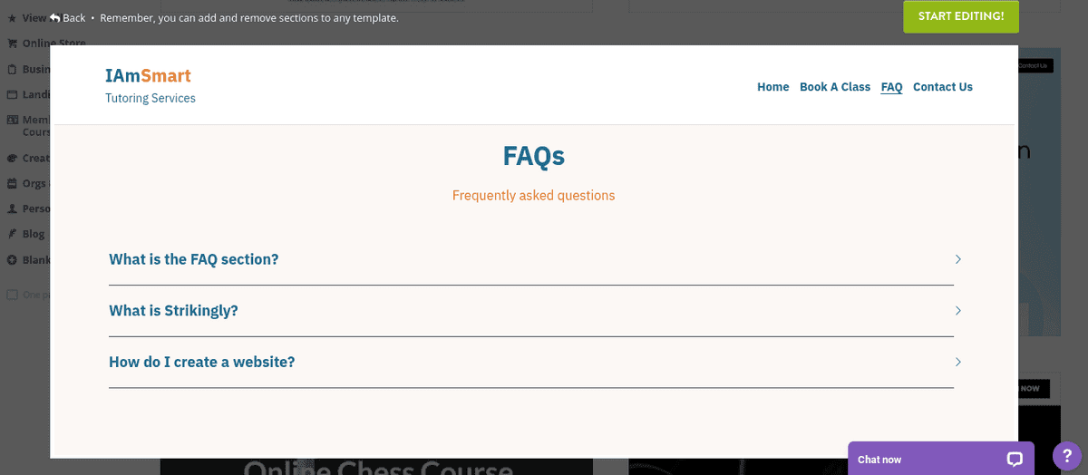 Mengelola Kekurangan Rantai Pasokan dengan Strikingly - Halaman FAQ