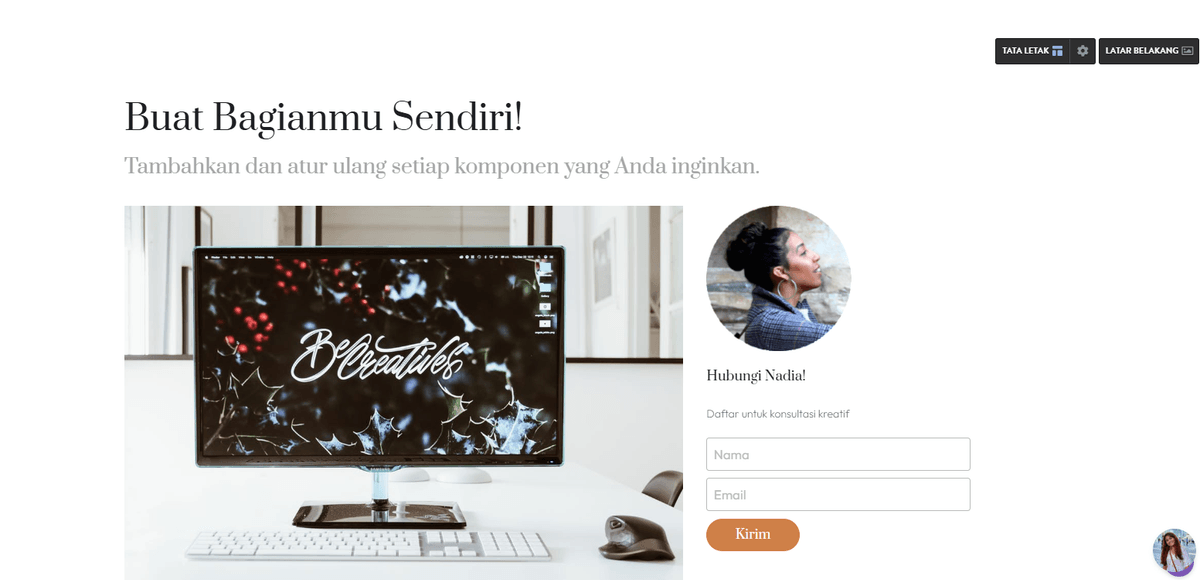 Bagian Buat Sendiri dari Strikingly