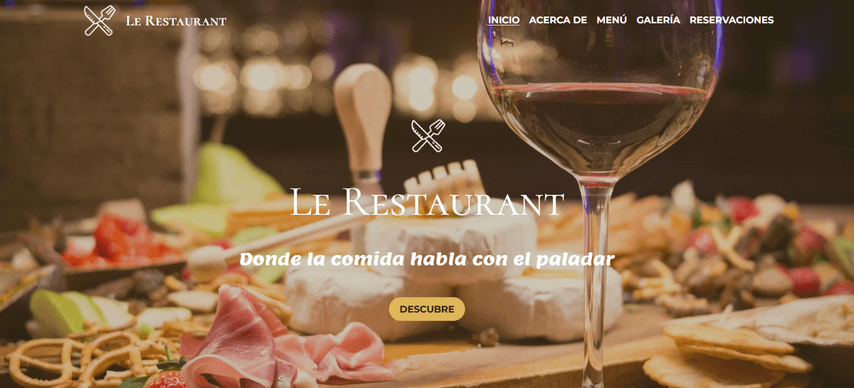 Plantilla de restaurante de Strikingly
