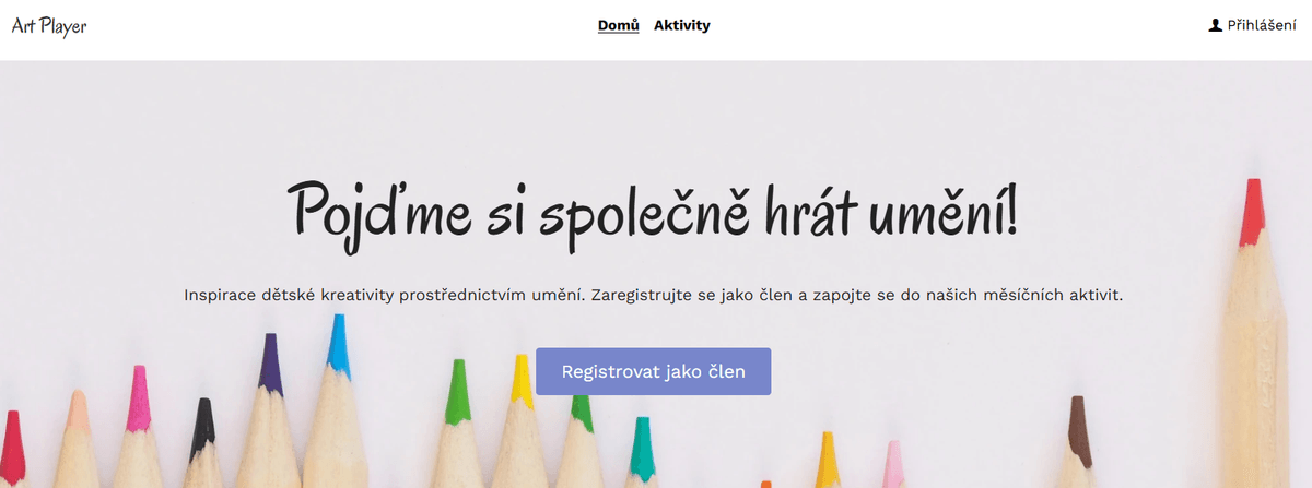 Šablona přehrávače umění od Strikingly
