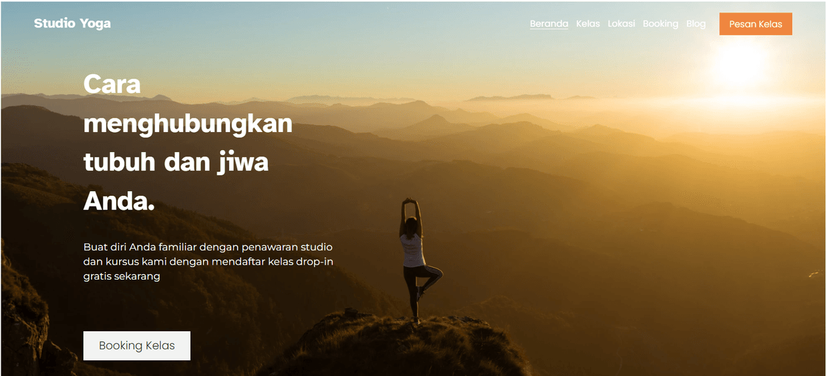 Template Yoga dari Strikingly