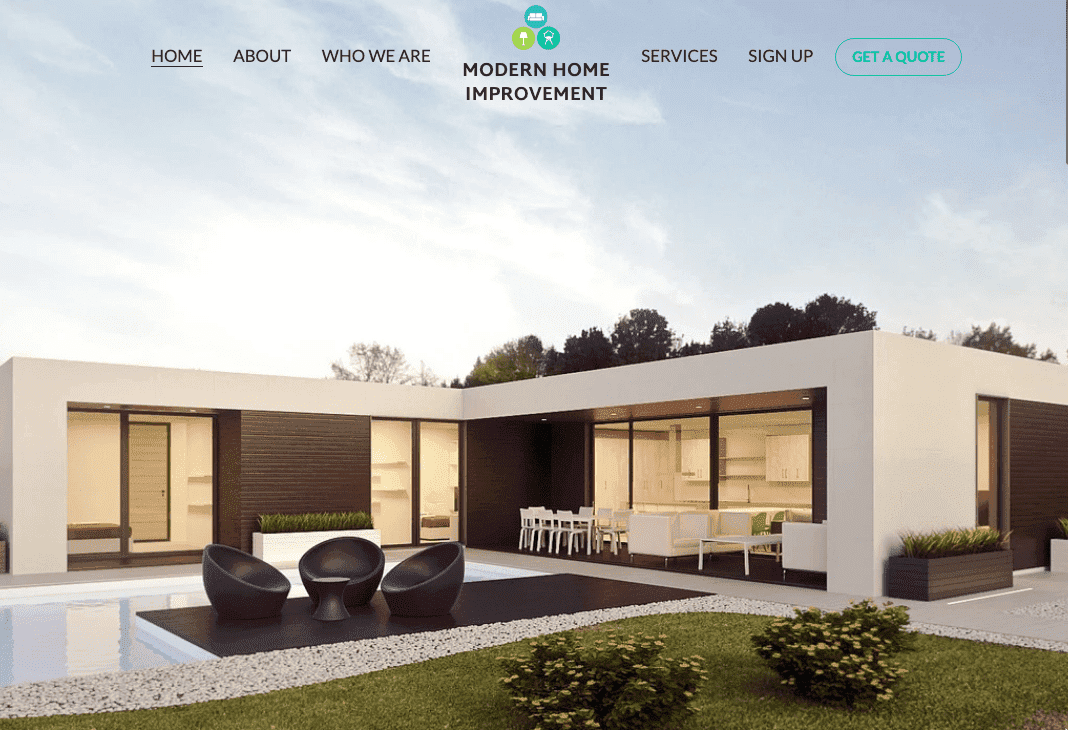 Template Rumah Modern dari Strikingly