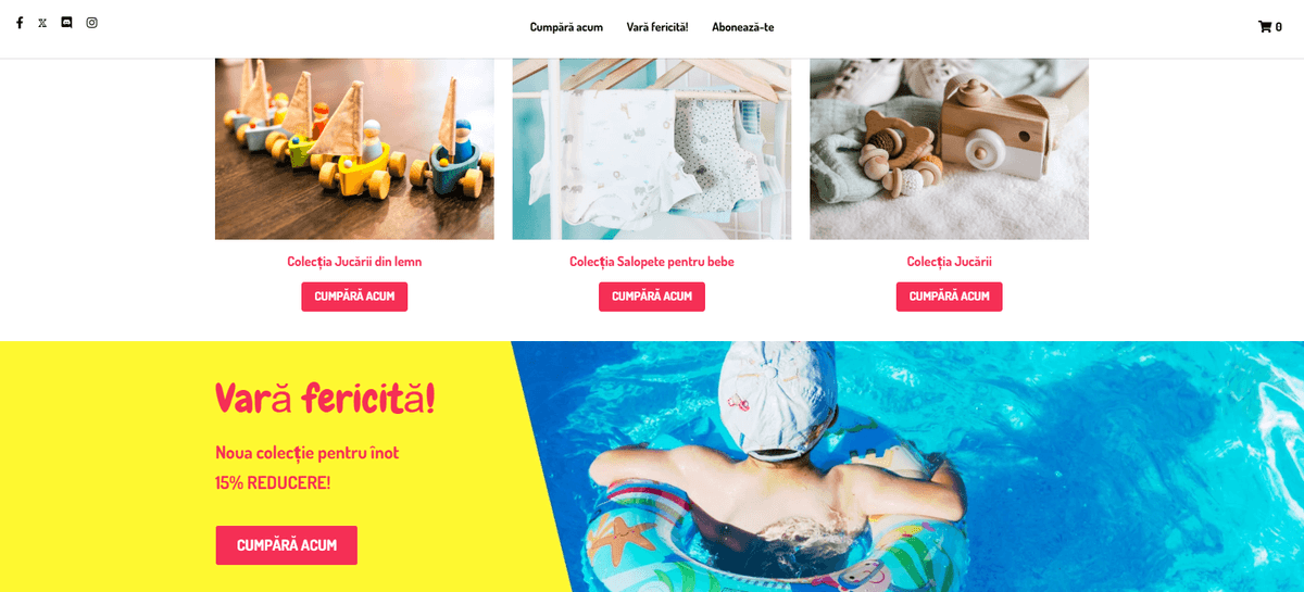 Șablon pentru magazin online Peggi de la Strikingly