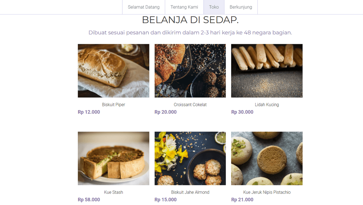 Template Toko Online Minimalis dari Strikingly
