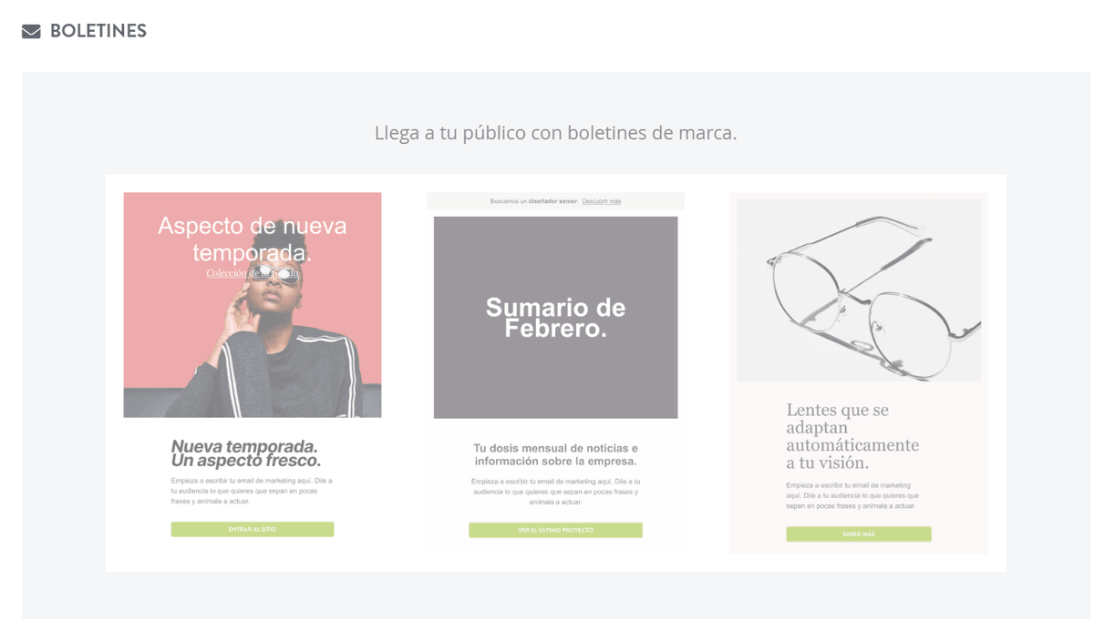 Función de Boletín de Strikingly