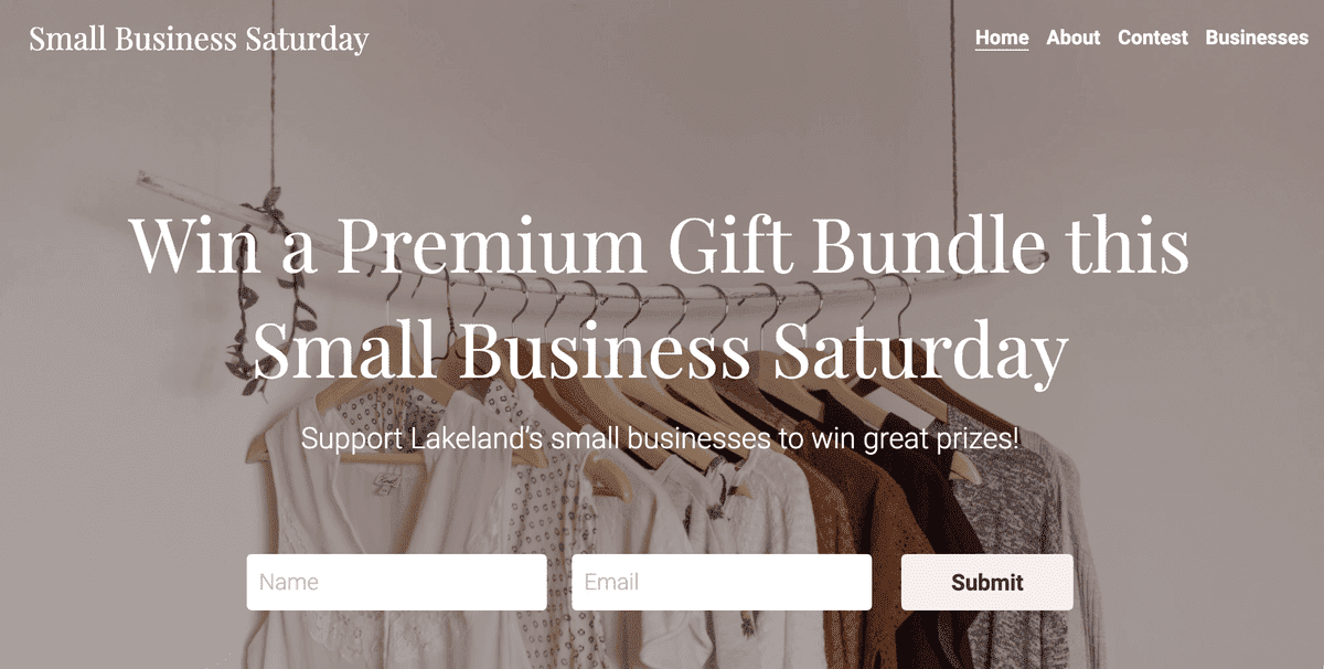 Templat Kontes Usaha Kecil dari Strikingly