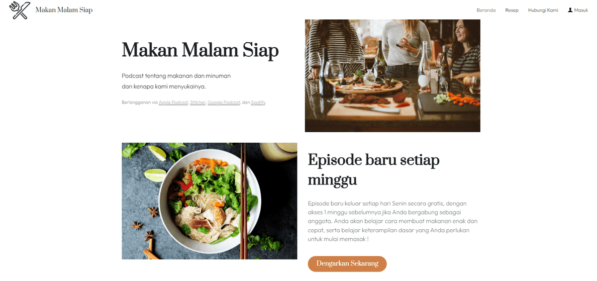 Templat Makan Malam Selesai dari Strikingly