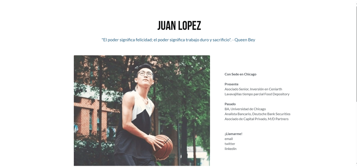 Plantilla de escaparate de Strikingly