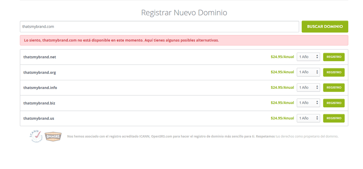 Nombre de dominio sorprendente