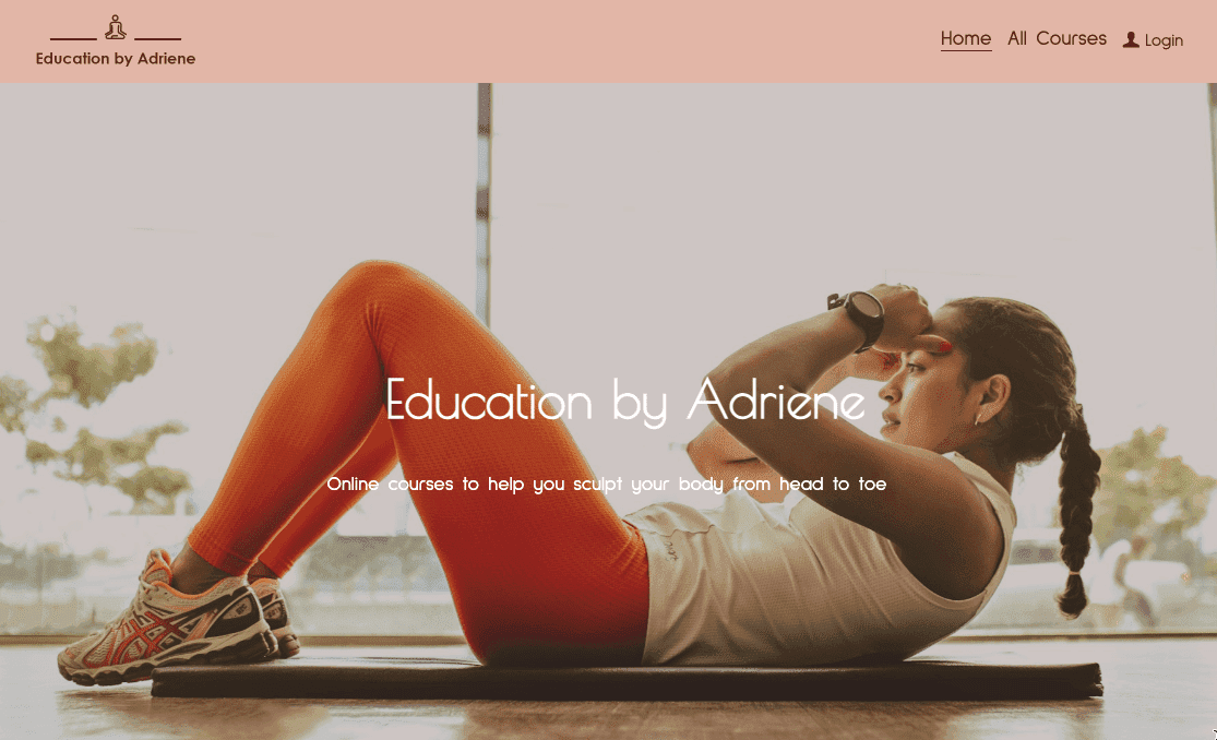 Plantilla de Fitness Adriene de Strikingly