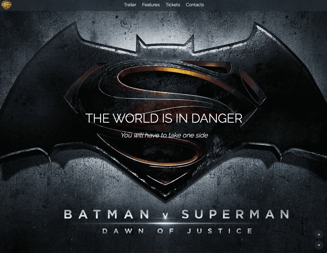 Batman vs. Superman: Webhosting od Strikingly