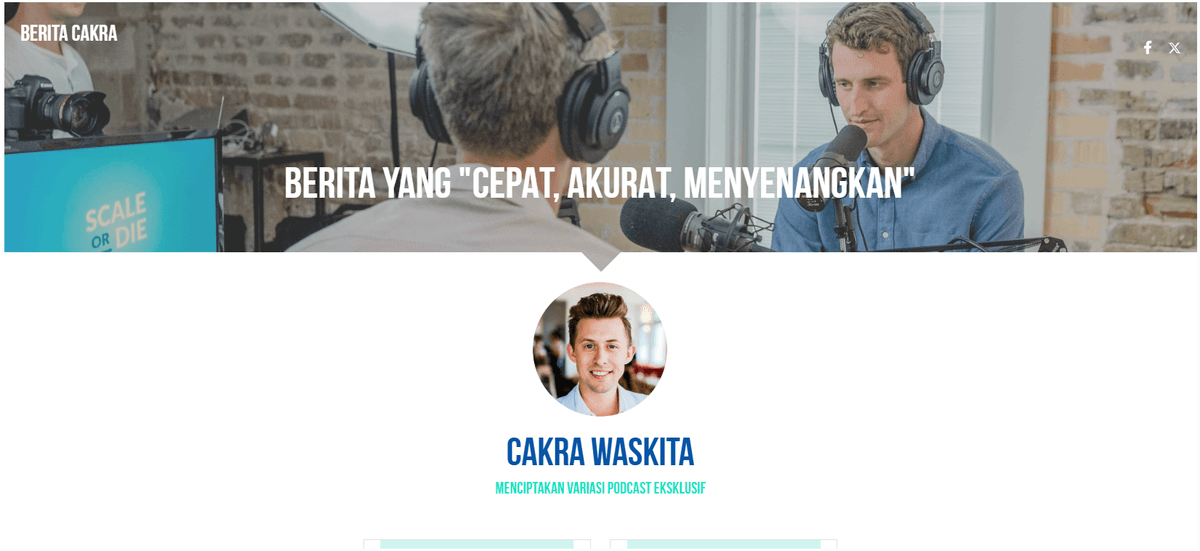 Template Podcast dari Strikingly
