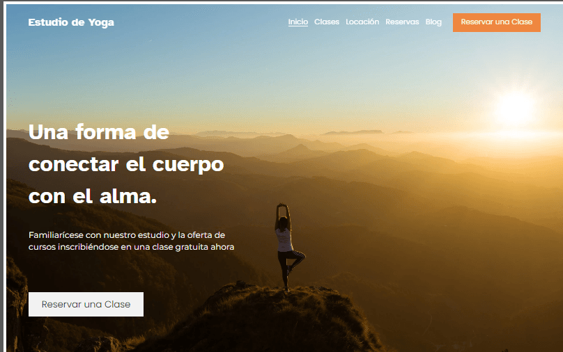 Plantilla de yoga de Strikingly