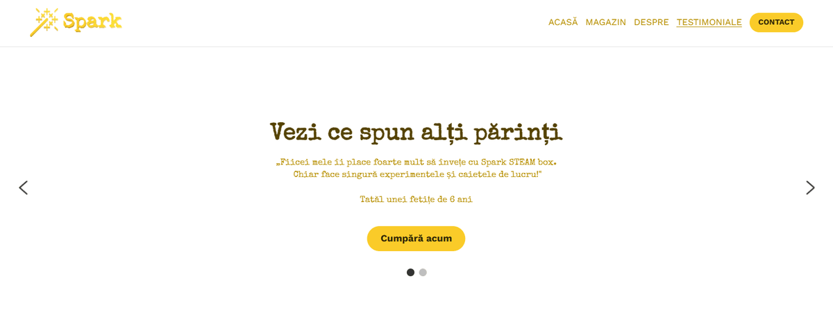 Șablon Spark de la Strikingly