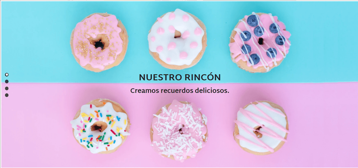 Plantilla para esquinas de pastelería de Strikingly