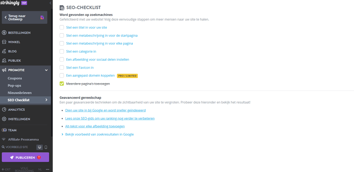 Opvallende SEO-checklist