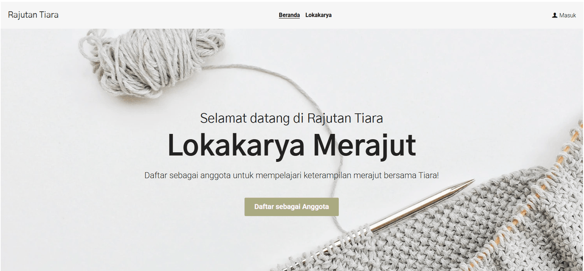 Templat Rajutan Carla dari Strikingly