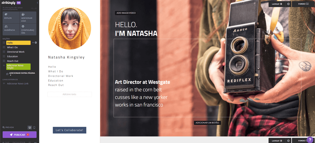 Etiqueta de redes sociais com Strikingly - Etiqueta de redes sociais com Strikingly