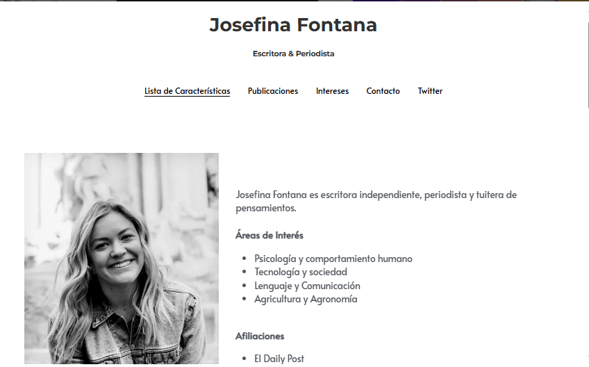 Plantilla personal sencilla de Strikingly