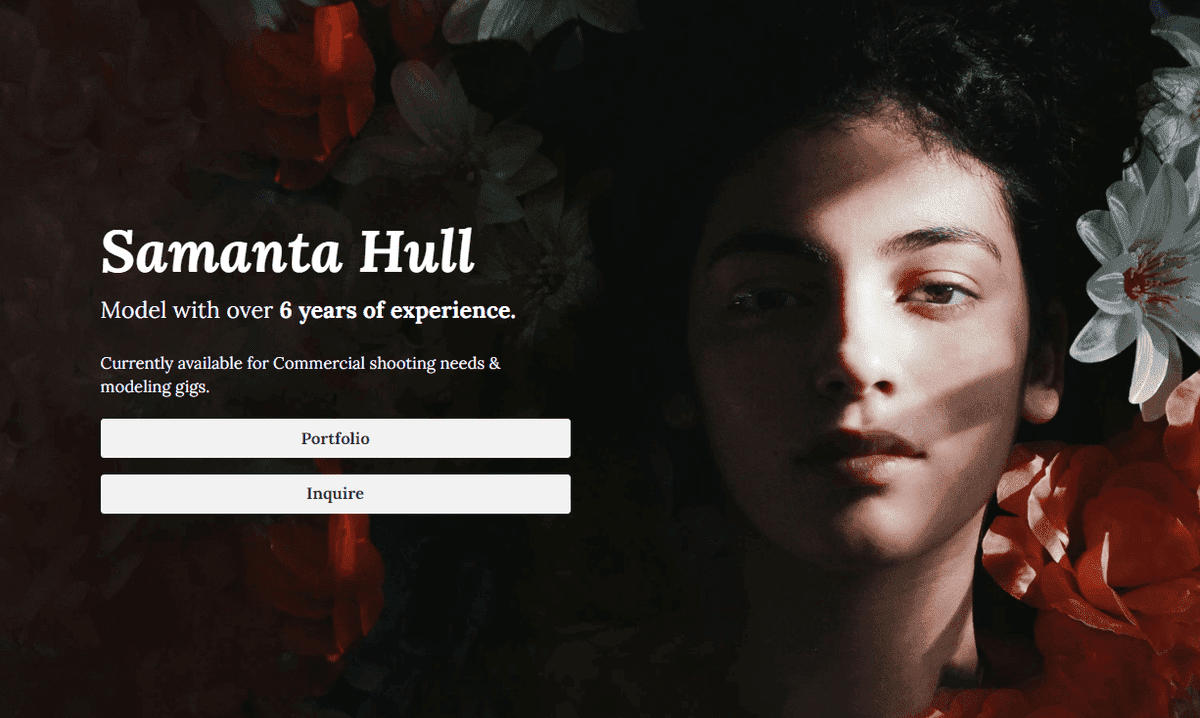 Plantilla de Samantha Hull de Strikingly