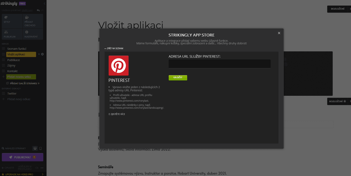 Pozoruhodné pro affiliate marketing na Pinterestu - integrace s Pinterestem