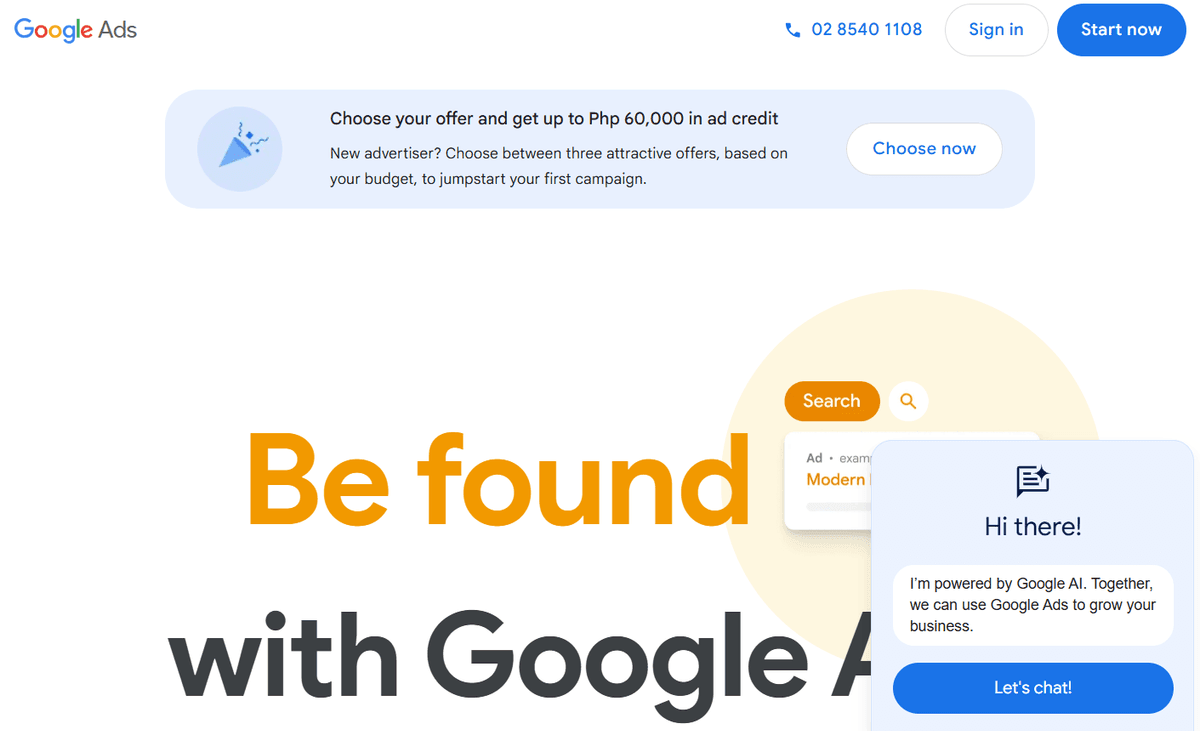 Image tirée de Google Ads