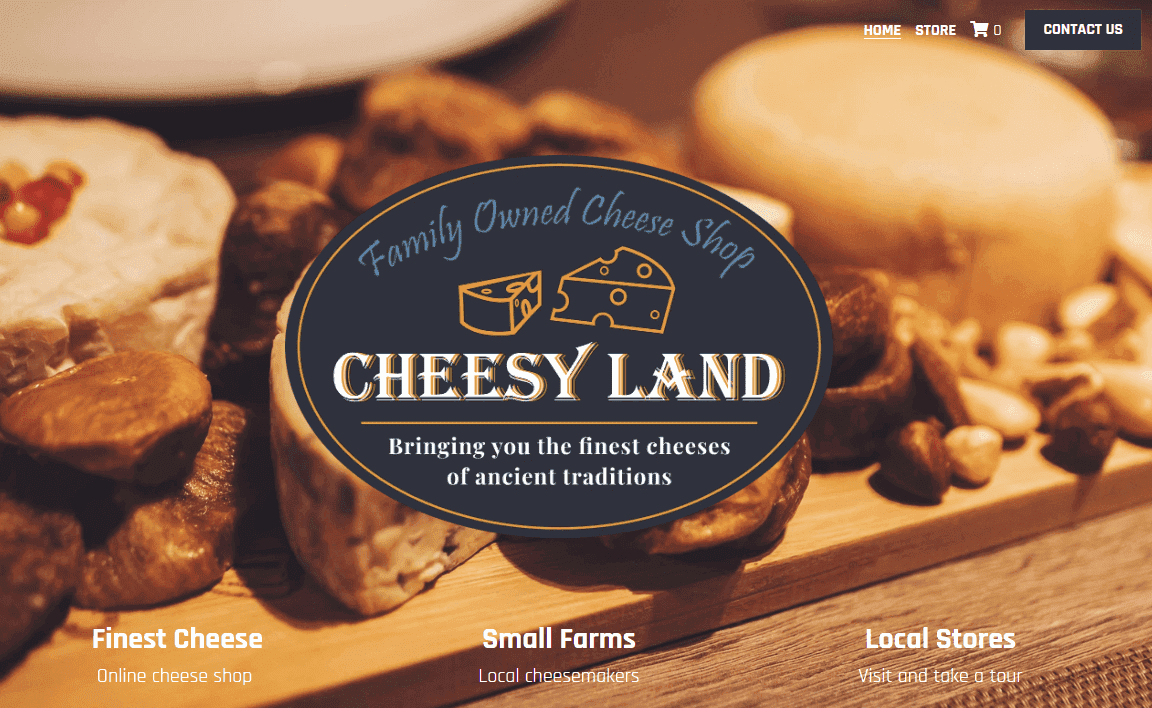 Plantilla de Cheesy Land de Strikingly