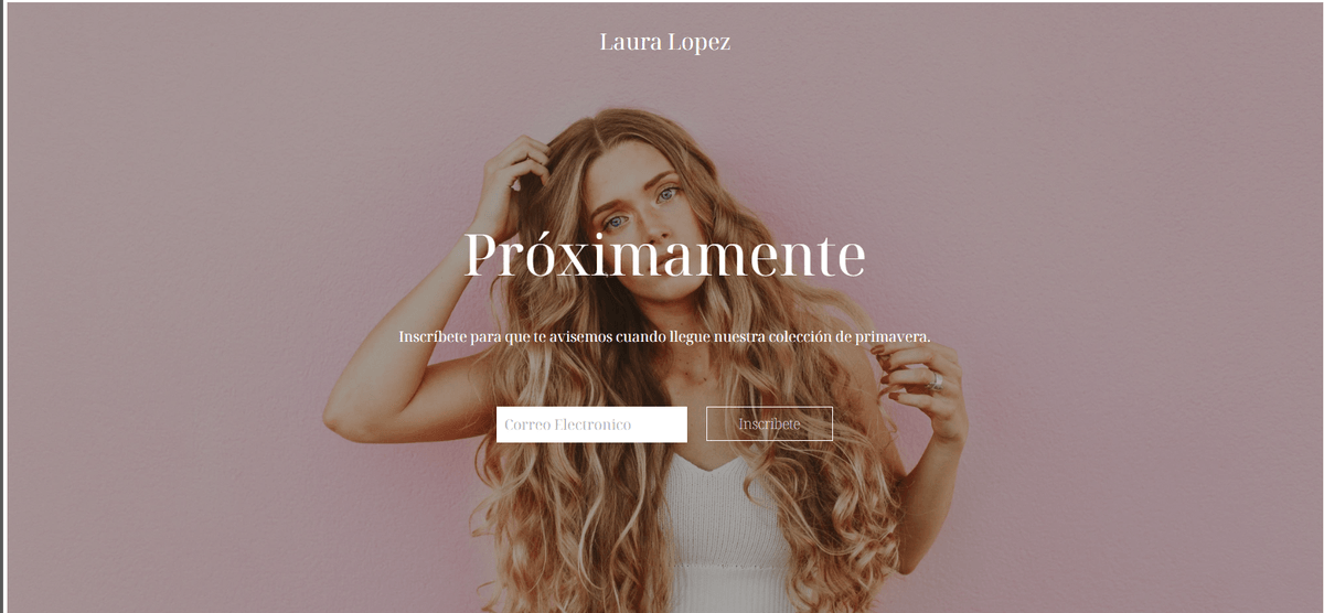 Plantilla "Próximamente" de Strikingly