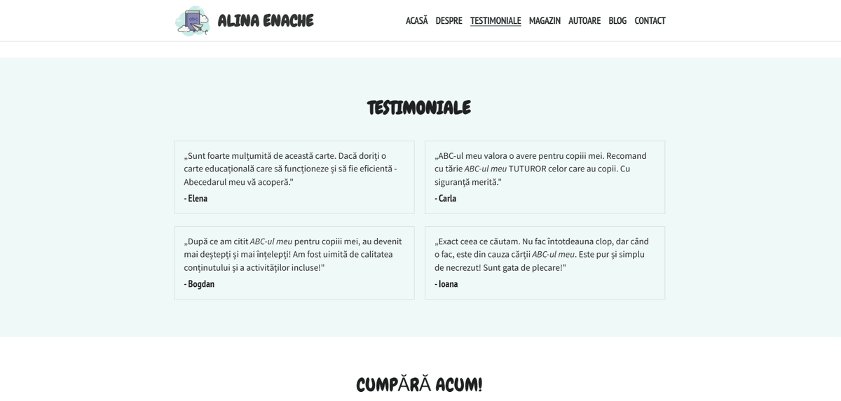 Șablonul meu ABC de la Strikingly