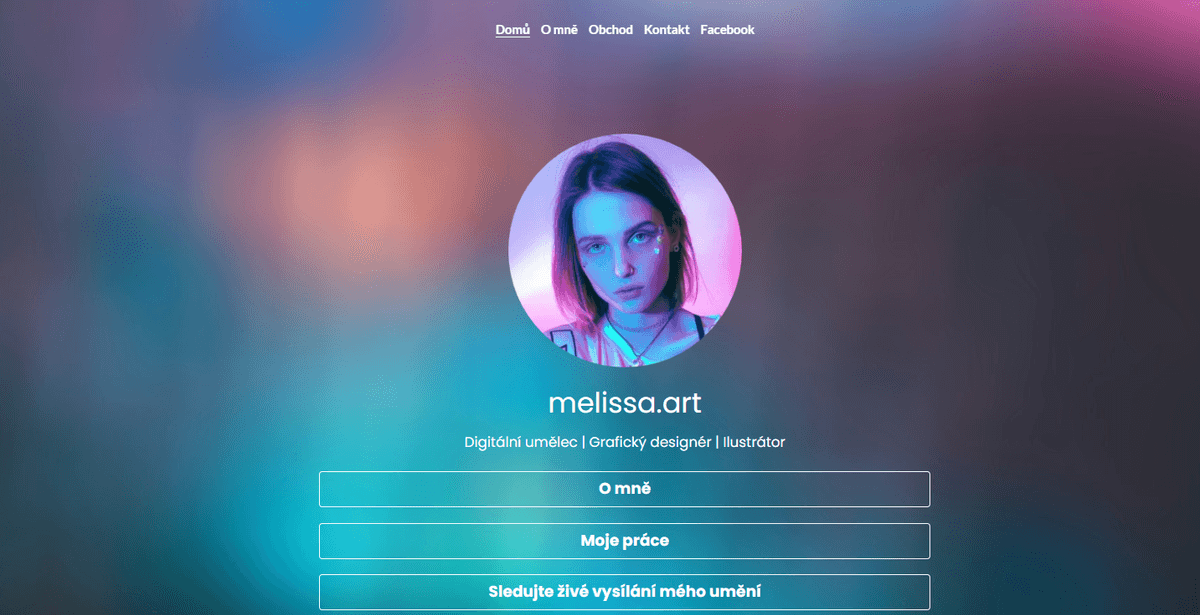 Šablona Melissa.Art od Strikingly