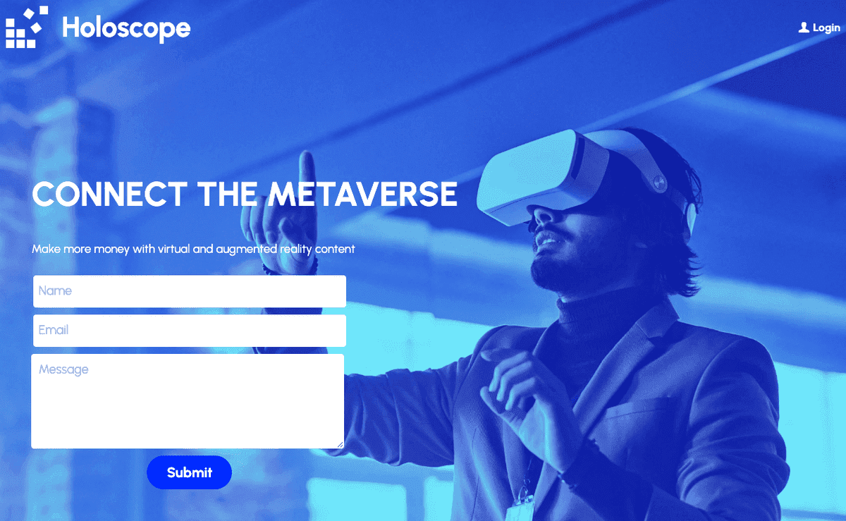 Templat Desain Situs Web Holoskop dari Strikingly