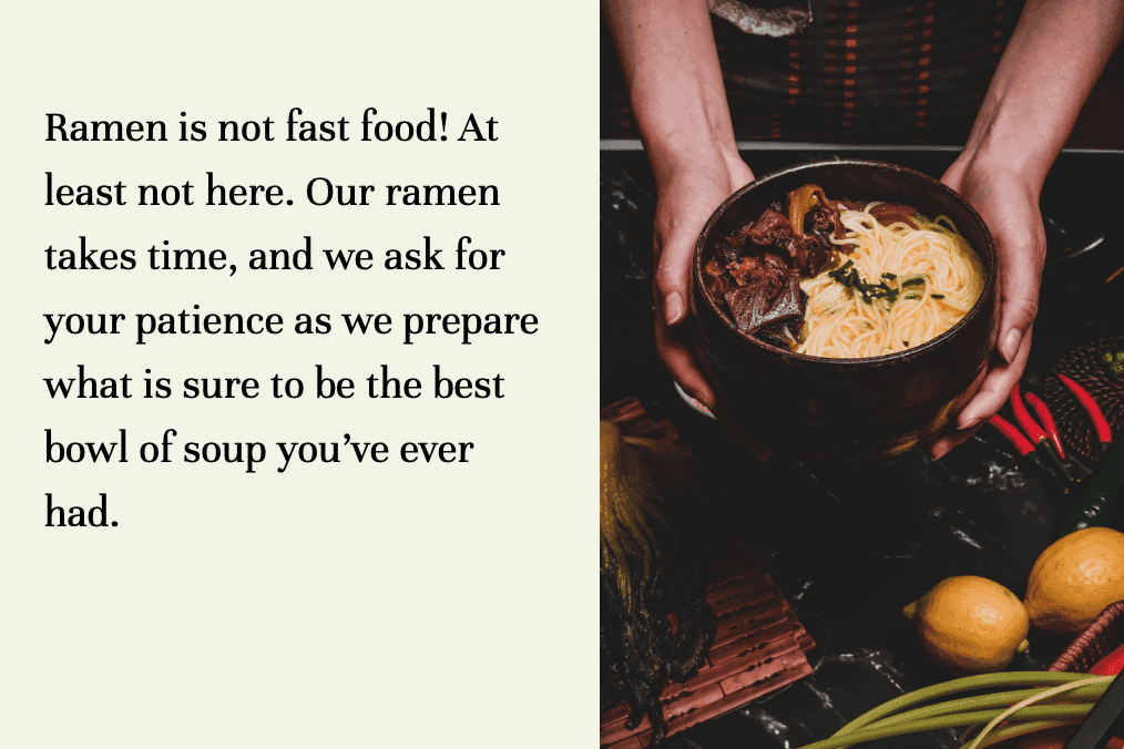 Template Restoran Ramen dari Strikingly