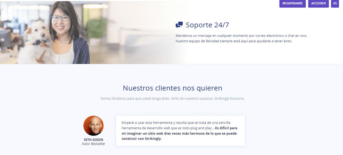 Página de testimonios sorprendentes